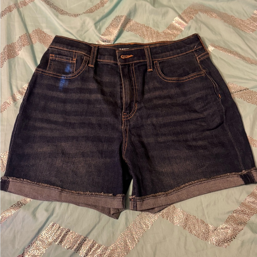 Girls Old Navy Dark Wash Jean Shorts, size 18, high rise, built in tough
